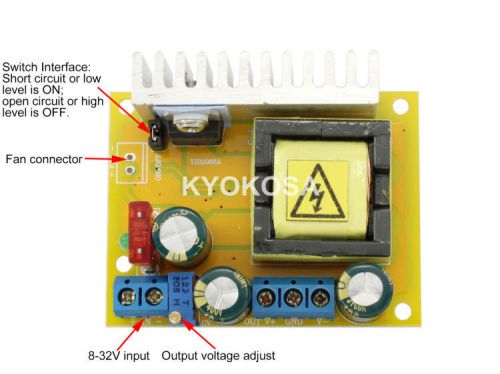 Dc-dc transformer 8v-32v 12v/24v to 45v-390v 110v/220v zvs capacitor charging for sale