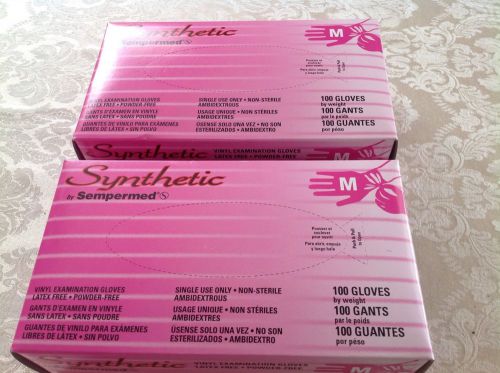 Sempermed - Synthetic Vinyl Powder Free Exam Gloves Medium 2 Boxes of 100