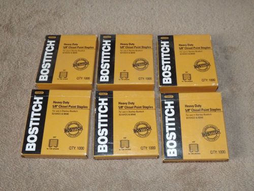 6000 (6)bxs Stanley Bostitch Heavy Duty Chisel Point Staples 5/8&#034;