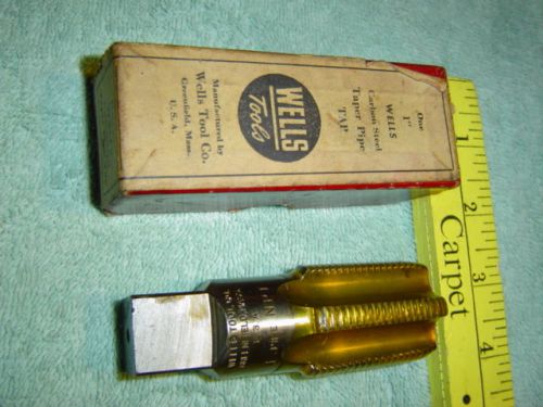 Vintage Wells 1&#034; NPT Carbon Steel Taper Pipe Tap New IOB New