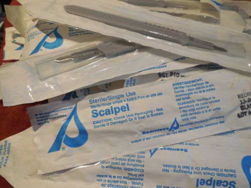 Lot of 56 Vintage Single Use Scalpels, No. 15 Size, 1977 Dart Industries