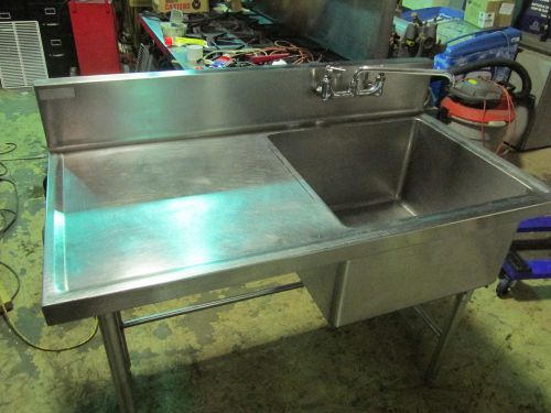 ss single bay sink with drain board