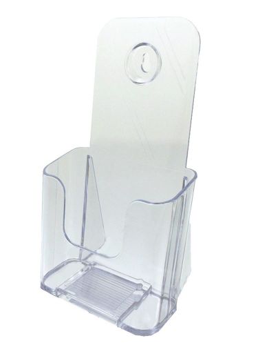 Wall Mountable Single Pocket Acrylic Tri-Fold Brochure Literature Holder - Clear