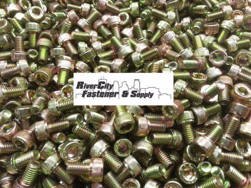 (100) M6-1.0x10mm or M6x10 mm Socket Allen Head Cap Screw Yellow Zinc 6mm x 10mm