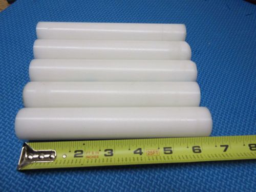 (5) Pcs, White Acetal - Delrin 1.125&#034;  Round Rod 1-1/8&#034; diameter  x 6&#034; long min.