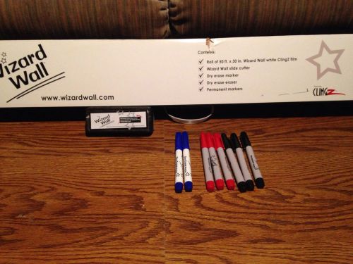 Wizard Wall 3050T0W Dry Erase Static Cling Film Kit 30&#034; X 50&#039;