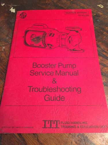 BELL  &amp; GOSSETT BOOSTER PUMP SERVICE MANUAL HS-105 SM