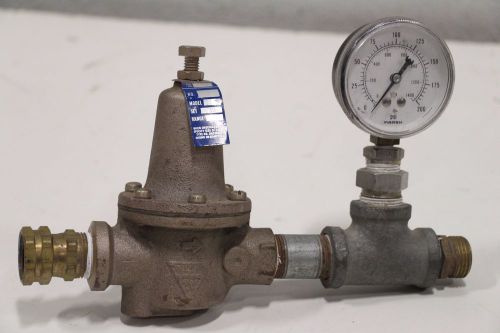 Watts Regulator 23B-Z1 Valve with Marsh 0-200 PSI Gauge + Free Priority Shipping