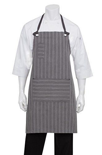 Chef Works AB028-DGY-0 Brooklyn Bib Apron, Charcoal/Grey