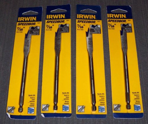 4 ea. irwin 88807 7/16&#034; speedbor blue groove spade bits for sale