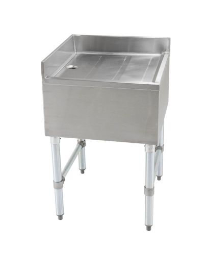 Stainless Steel Underbar Corner Drainboard 21&#034; x 21&#034; with Stainless Steel Legs