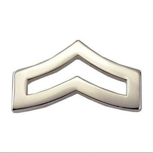 GA-REL 3/4&#034; Metal Rank Insignia, CPL. Chevron Silver, Corporal, Set Of Two