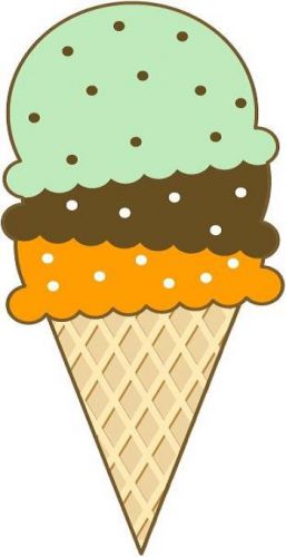 30 Custom Triple Ice Cream Cone Personalized Address Labels