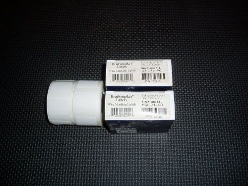 Brady WML-511-502 Printer Label, 1 In. White, Vinyl 250 Per Roll