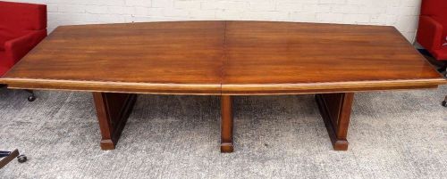 10 ft walnut wood boat shaped conference table for sale