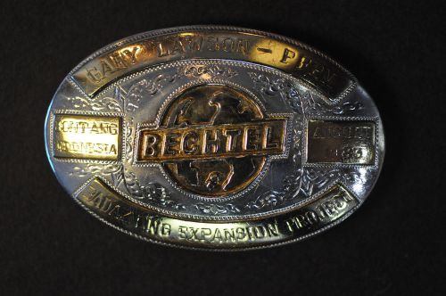 Bechtel Oil Gas Chemical Gary Lawson - PFPM Sterling Belt buckle 1983 Indonesia