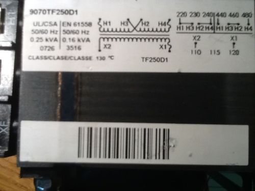 NEW SQUARE D 9070TF250D1 Control Transformer With Fuse Block