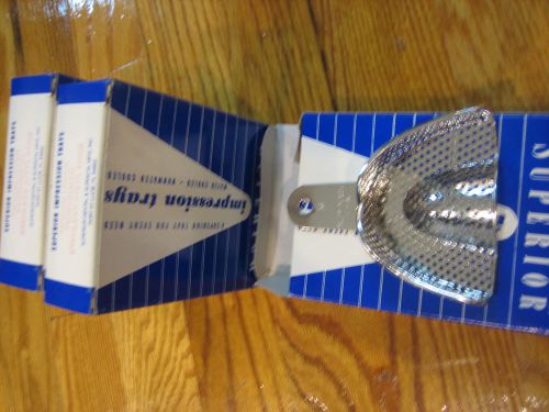 3-Dental Impression Trays,Medium Upper Perforated,Made by Superior Dental,USA