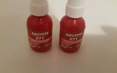 Lot of 2 new 10ml (.34oz) bottles of 271 loctite high strength threadlocker.