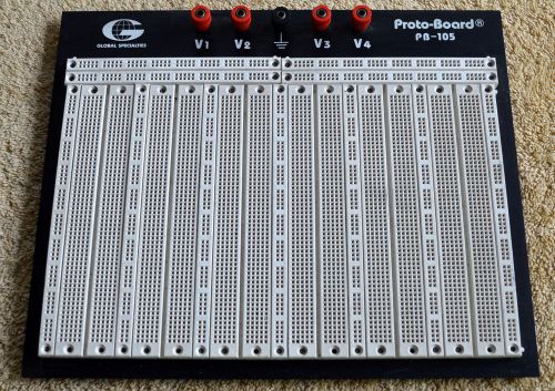 NEW PROTO-BOARD EXT POWERED TRANSPARENT BREADBOARD MODEL PB-105 METAL BACKPLATE