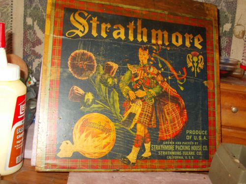 Orange crate advertising 1930&#039;s california orange growers  strathmore   brand for sale