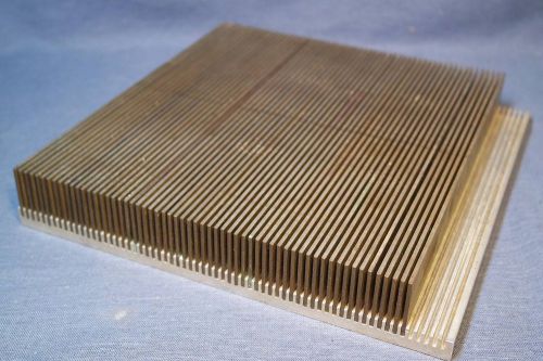 23 lb brass fin aluminum heatsink 10&#034; square 2&#034; thick perfect for high power amp for sale