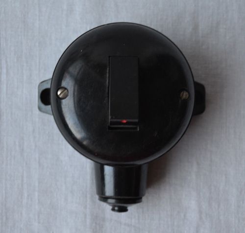 Soviet Light switch black round Electrical Outside wall 6A/250V USSR vintage