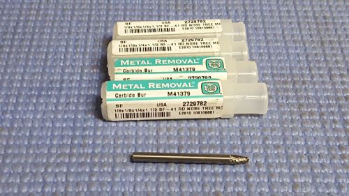 Metal removal m41379 1/8x1/8x1/4x 1-1/2 carbide rd nose tree lot of 4 for sale