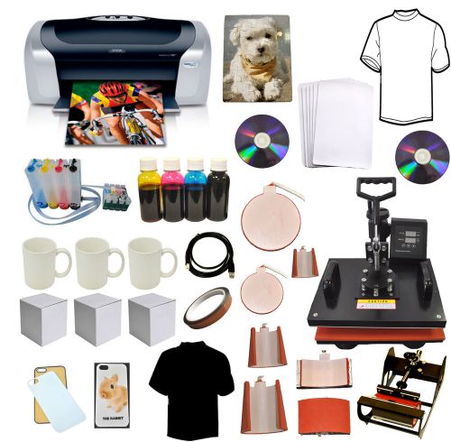 8in1Heat Press,Epson Printer,CISS,Ink Refil for Sublimation Tshirt,Mug,Hat,Plate