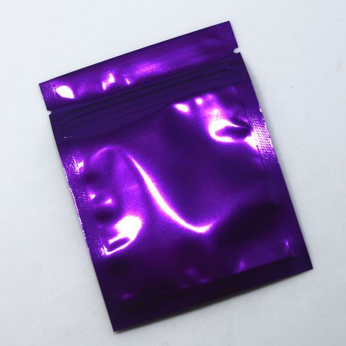 7.5x10cm flat purple aluminum mylar foil zip lock bags food grade retail pouches for sale