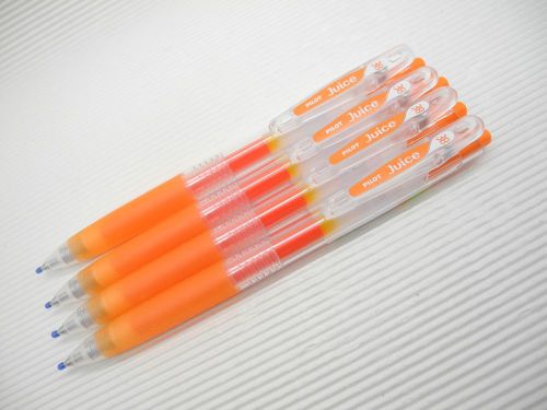 5pcs NEW Pilot retractable Juice 0.38mm gel ink/ball point pen Orange(Japan)
