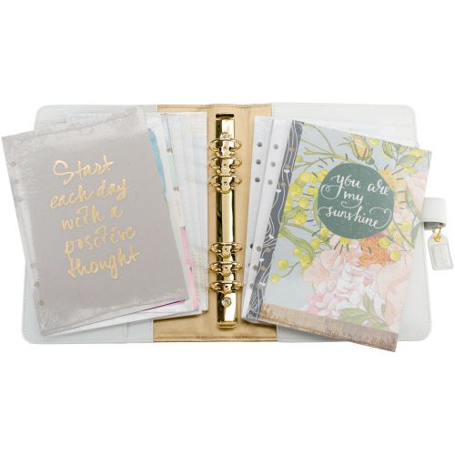 Color Crush A5 Faux Leather Personal Planner Kit-White 799456076751