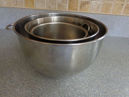 Set of Four Food Prep, Mixing  Aluminum Bowls