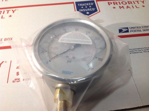 WIKA 50238202 213.53 4 200PSI / KPA 1/4L BAG Liquid Filled Pressure Gauge