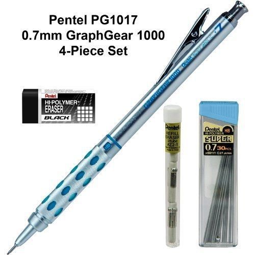 4-piece set, pentel pg1017c, 0.7mm graph gear 1000 automatic pencil for sale