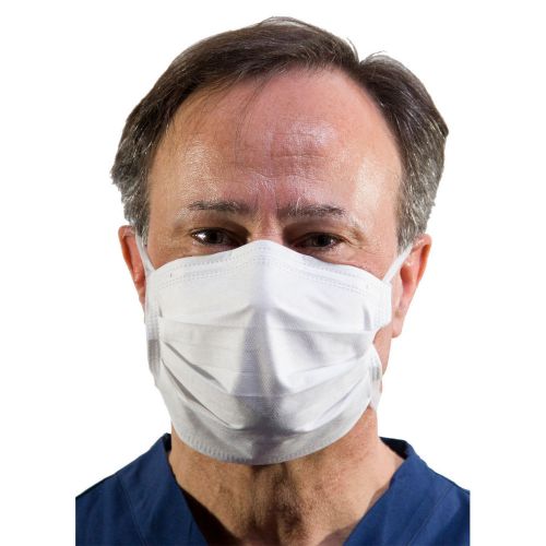 Disposable Procedure Mask Hypoallergenic Tie-on White 300 pk