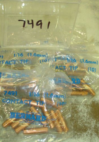 (50) Bernard 7491 1/16&#034; 1-1/4&#034; OAL Contact Tips for Mig Welding OEM $73