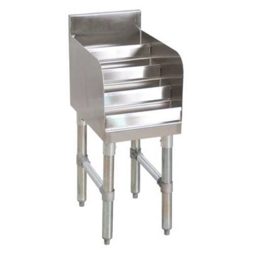 Stainless Steel Four (4) Step Raised Shelf Underbar Liquor Display 24 x 21-1/4&#034;