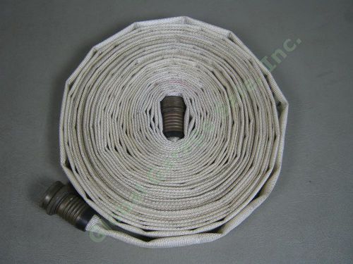 100&#039; feet x 1&#034; white forestry fire hose brass couplings 115e fss n.f.h. 7-97 nr! for sale