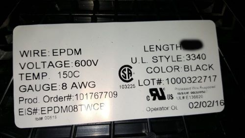 Belden 37108 8awg tinned copper high temp hook-up/lead wire 150c 600v epdm /10ft for sale