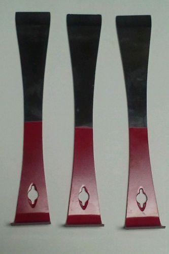 3x NEW 9-1/2&#034; Spring Steel Hive Tool Painted Red Scraper Beekeeper HD584