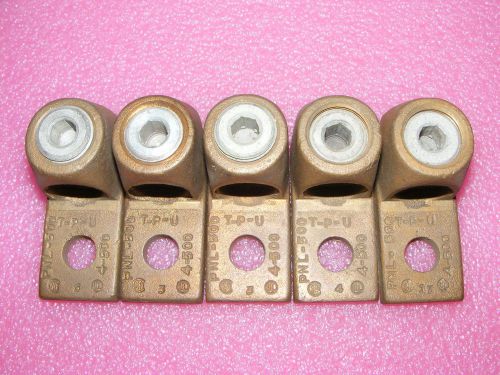 LOT OF 5 NOS PNL-500 COPPER WIRE LUGS T-P-U 4-500