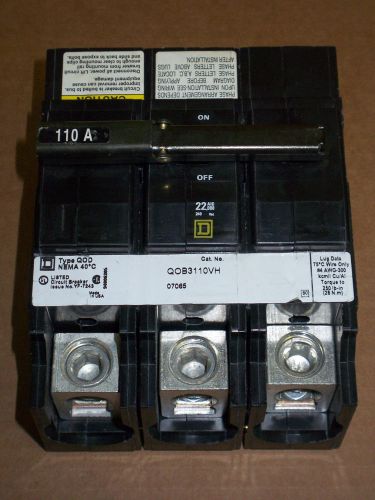 New take out square d qob 3 pole 110 amp 240v qob3110vh circuit breaker qod for sale