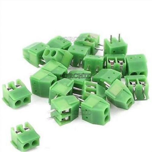 50pcs 3.5mm pitch 2 pin 2 way straight pin pcb screw terminal blocks connector