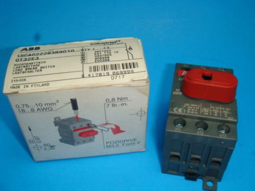 1 NEW ABB DISCONNECT SWITCH, OT32E3, 40AMP 3POLE 600VAC, NEW IN FACTORY BOX