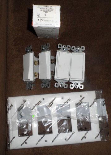 Pass &amp; Seymour Rocker switches lot 4single pole, 1 4way 1 -4 gang plate