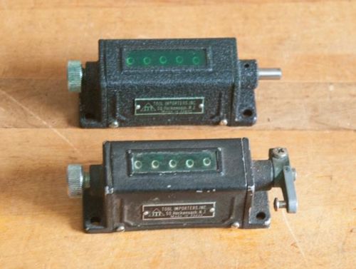 Vin. antique mechanical number tally counter tool importers steampunk lot of 2 for sale