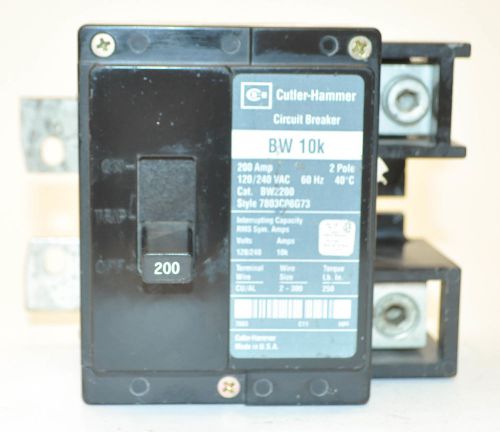 Cutler Hammer BW2200 200A 240 V 2P Circuit Breaker  Type BW 10K