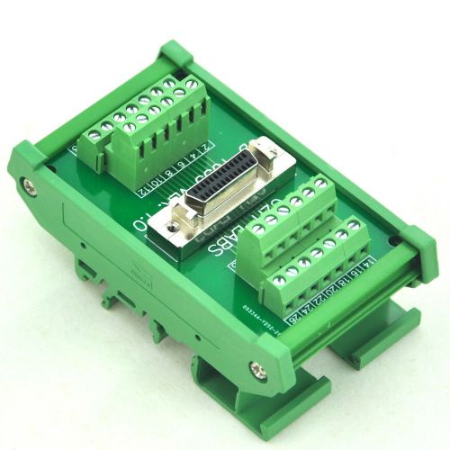 Din rail mount 26-pin half-pitch/0.05&#034; d-sub female interface module, dsub, scsi for sale