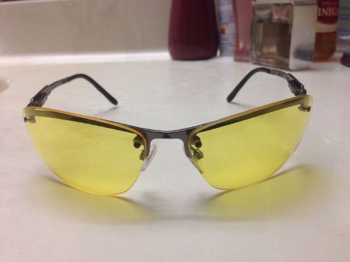 Harley Davidson HD703 Safety Glasses Gunmetal Frame Amber Lens